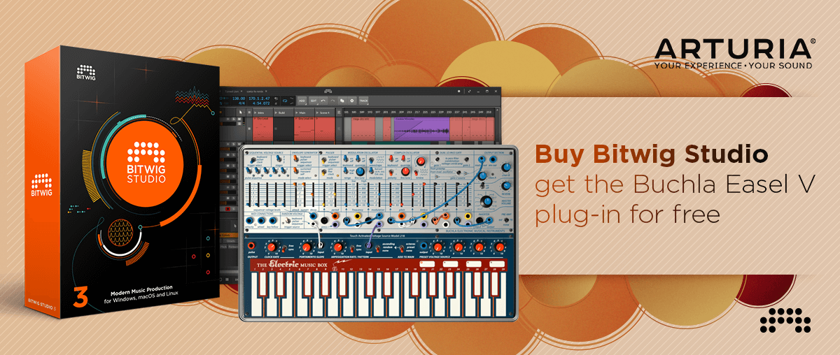 Tijdelijk gratis Arturia Buchla Easel V bij Bitwig! Tijdelijk gratis Arturia Buchla Easel V bij Bitwig!