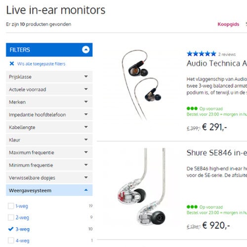 5. Wat betekent 'weergavesysteem' bij in-ear monitors?