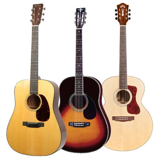 3. Wat is het verschil tussen een dreadnought, slope shoulder en jumbo gitaar?